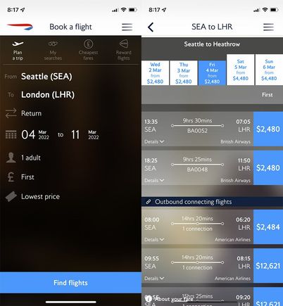 Prices drop back to normal if the trip is at least 1 week