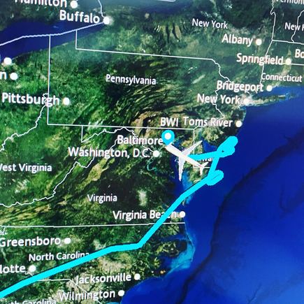 7/2021...ATL - JFK about the time we realized we were not headed to JFK. Leak in control tower diverted us to BMI. :(