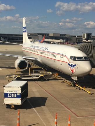 Continental throwback on United 737-900ER from IAD to PHX 23/08/2018