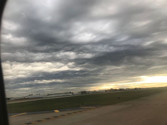 Stormy clouds we took off in!