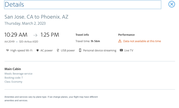 Fare details