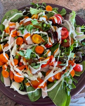 Kitchen sink salad for lunch. 