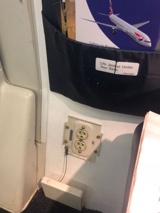 Noticed this plug socket open on a 767, I assume it’s for the cleaning staff to plug in hoovers etc. Do you think it is in operation during flight? 