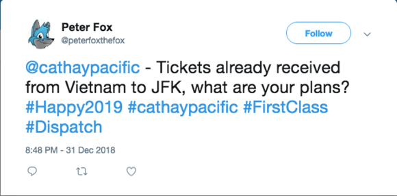 I just checked again, and the cheerful reply has since been deleted.