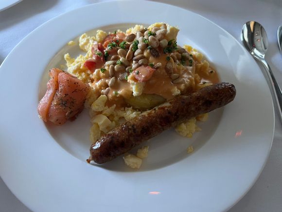 Egg Dish with Sausage & Smoked Salmon 