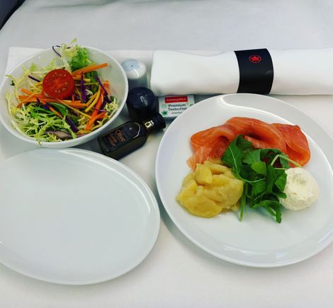 Smoked salmon with potato salad