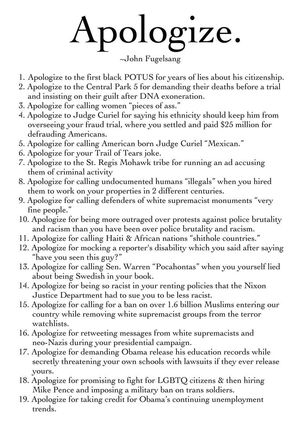 Things Cheeto needs to apologize for
