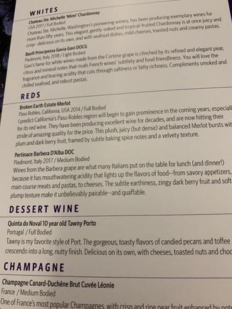 Wine list ... the 