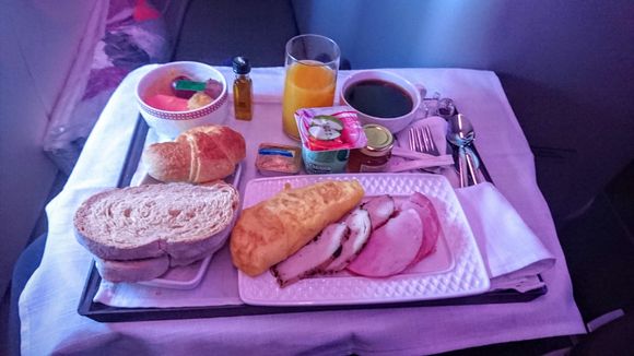 Breakfast, a selection of cold cuts with cheese plus the nice omelette. Toast, croissant, yoghurt, expresso... 
