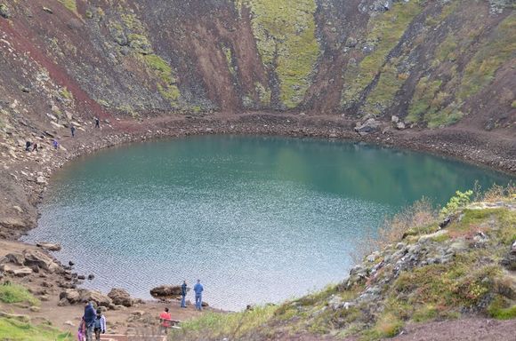 There is a path to take down towards the lake, and the path continues around the lake so that you can walk around it.