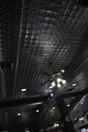 The ceiling of the dining room 