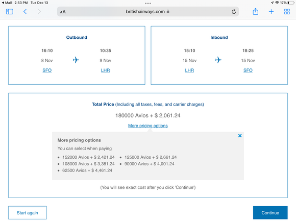 SFO LHR SFO