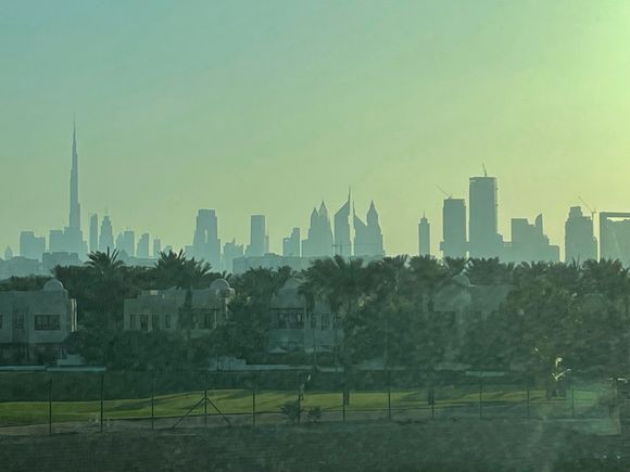 Dubai skyline as the sun started to set taken from across the creek. 