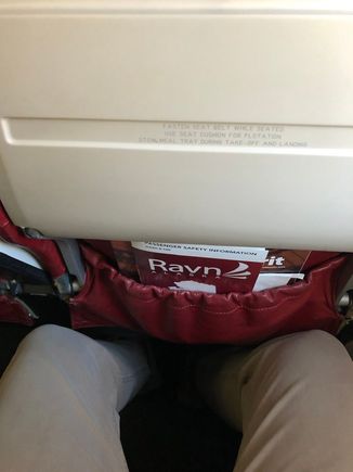 Legroom isn’t terrible on Ravn Alaska’s Dash-8 (I’m over six feet tall for reference)