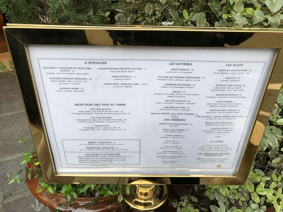 The menu