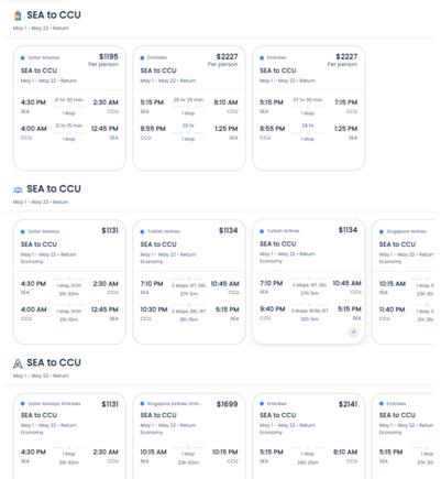 flight search results example