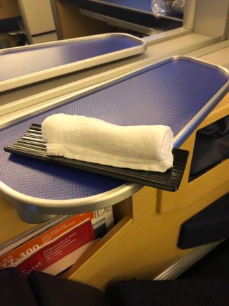 Welcome hot towel. 