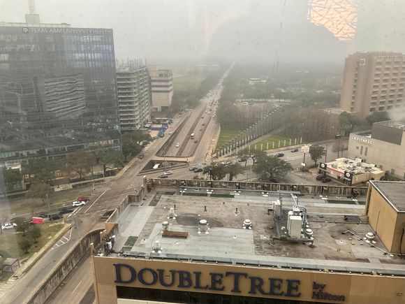 A bit unclear but on a bright day one can see all the way to past the Beltway to the Parkway