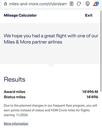 Miles and More Calculator Expert Copa R Business class calculator