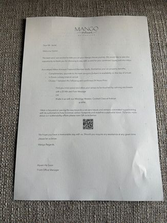 Diamond welcome letter