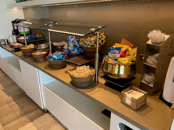 Snack offerings for ORD E/F Lounge