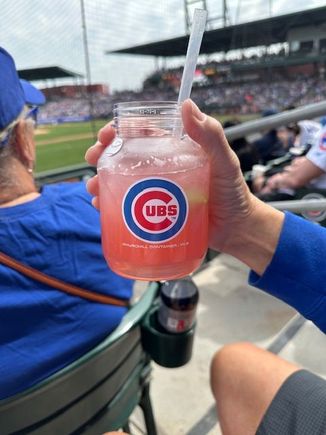 Prickly Pear Margarita at the Cubs game today. Surprisingly, it was really good!
