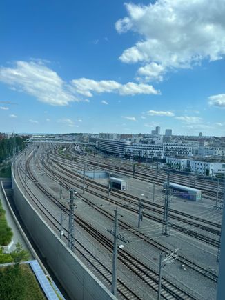 View from the room, but the train noise was not bothersome at all and it was fun watching the wide variety of trains arrive

