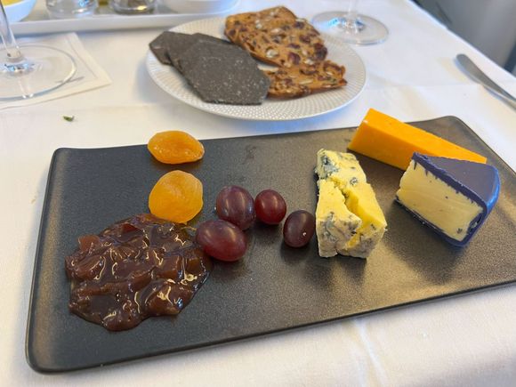 Cheese - Cornish Yarg, Rutland Red, Yorkshire Blue. I skipped the Goat cheese, which I despise.