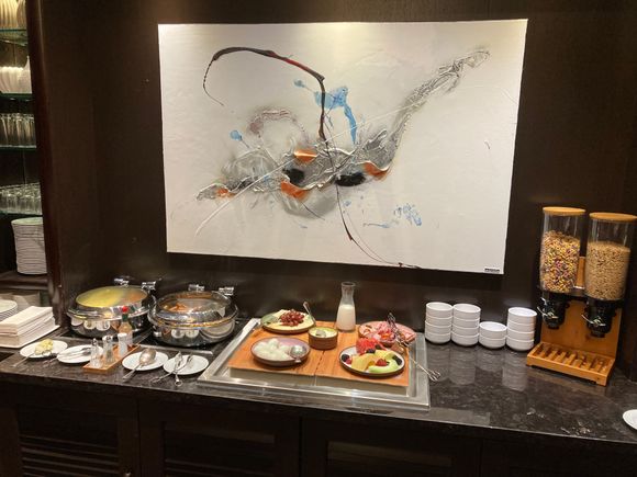 Breakfast buffet set up