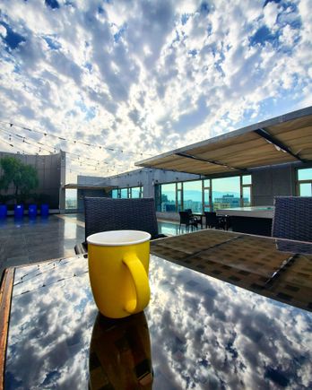 Rooftop coffee at the 4 points Sheraton. 