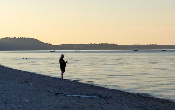 Sundown on Polychrono beach