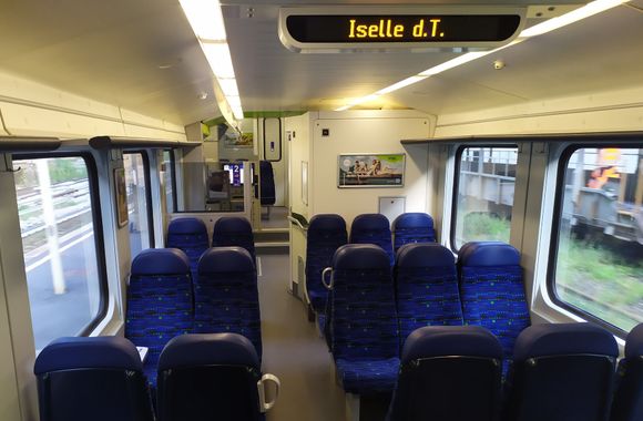 Interior of the regional train from Milan back up to Domodossola 