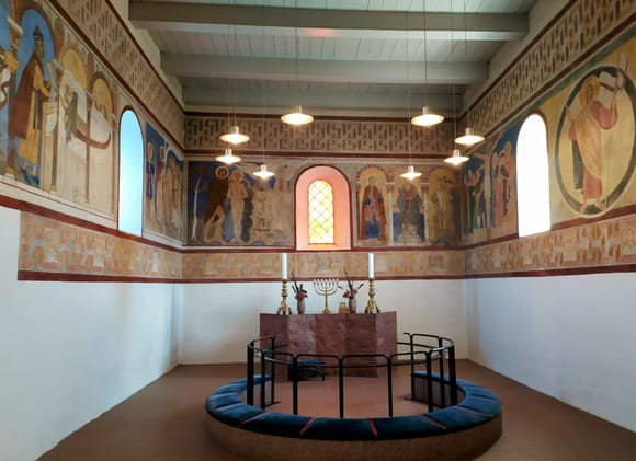 Interior of the church at Jelling 