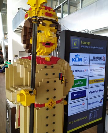 Guardian made out of LEGO near the entrance to the contract lounge in Billund airport (BLL)
