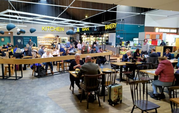 This is the food and drink court at Belfast International airport (BFS)
