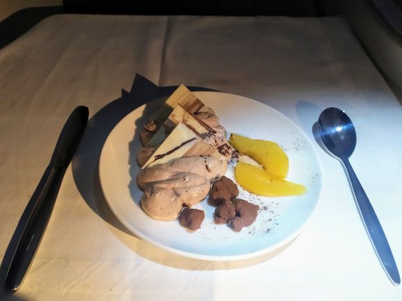 Outstanding dessert of chocolate mousse 