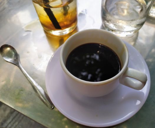 For me the coffee in Vietnam is the best in the world (sorry, Italy), witness this chocolatey, thick, strong long espresso 