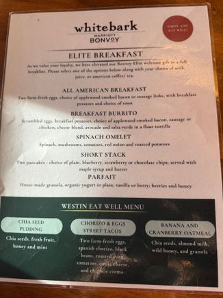 Platinum breakfast-includes a drink. The burrito with a side of potatoes was pretty filling as a 220lb dude, and I took half to go each day. 
