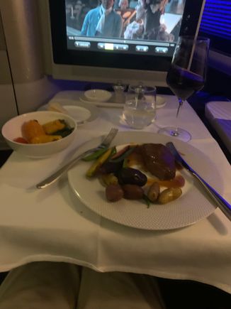 The seared lamb loin was inedible; overcooked and tough.