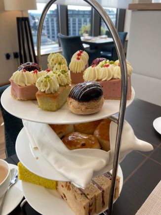 Étagière for afternoon tea, selection rotates daily