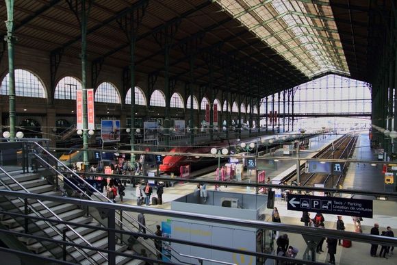 Paris Nord - a grander scale than St Pancras, but less well equipped to hold a train-load of Eurostar passengers once past the (even brisker) security screening.
