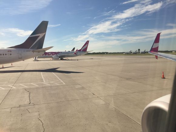 Entire Swoop fleet at YHM, with Big Brother.