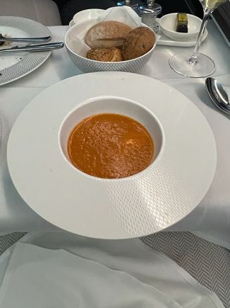 Tomato sauce, but good with bread nevertheless. 