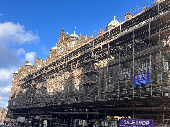 Hotel with scaffolding 