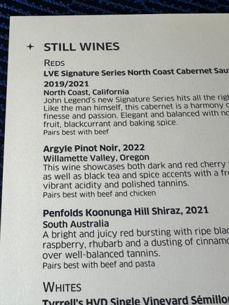 Pacific NW wine on the menu!
