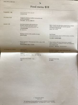 Breakfast menu