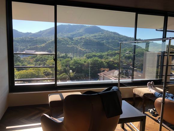 View from lounge's massage chairs
