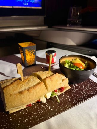 Mid flight snack (burrata sub)