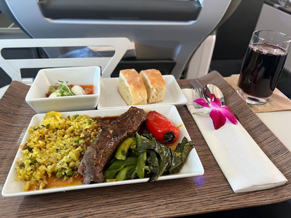 11/25/23: Fabulous Kalbi Beef entree on AS 836

Not pictured (the New York cheesecake I inhaled before I could take a photo)