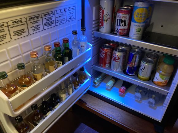 Fully stocked minibar 